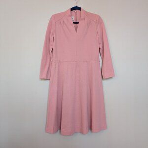 VINTAGE 1970s Henry-Lee light mauve pink a-line midi dress 12 EUC
